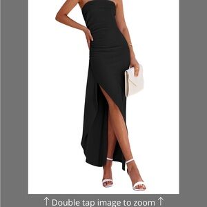 Elegant Black Strapless Evening Dress